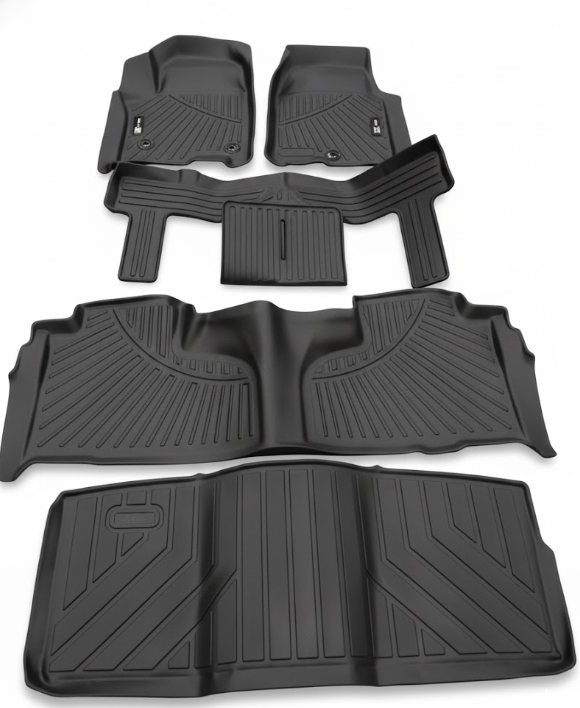  WAYIDSS Floor Mats & Trunk Mat & Backrest Mat for 2021-2025 Chevy Chevrolet Suburban 8 Seats Accessories-2 Row Bench Seat/GMC Yukon XL/Cadillac Escalade esv (Non Short) Car Floor Liners