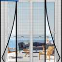 Magnetic Screen Door Upgraded PET Mesh Stronger Than Fiberglass and Polyester,Hands Free,Keeps Bugs Out,Pet & Kid Friendly,Suitable for Sliding Door,Large Patio Door and French Door-72''x80'' (Fit Door Size 7280 Inch, Black)