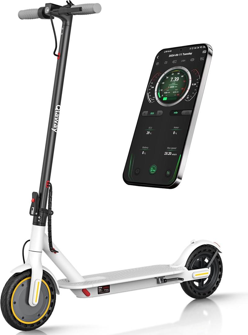 Electric Scooter for Adults, 350W/500W Motor, 16-22 Miles Range, 8.5"/10" Solid Tires, Dual Braking & Suspension, Folding Portable Commuting E-Scooter with App