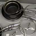 Deluxe 13 Piece Hybrid Ceramic Nonstick Stainless Steel Cookware Set-5 Piece Frying Pan Set, 6 PC Pot Set, 3.7QT Deep Saut Pan&Lid, Induction Ready, Stay Cool, PFOA Free Compatible with All Cooktops