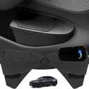 Door Built-in Garbage Can for Tesla Model Y Juniper 2026, FrontSeat Car Garbage Bin with PushOpen Lid, Premium Waterproof ABS Door Organizer Insert Accessories