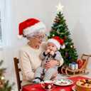 Haomaomao Christmas Hats, Santa Hat for Kids/Baby Unisex Warm Comfort Red Velvet Holiday Xmas Hat for New Year Festive Party (Infant/1pcs)