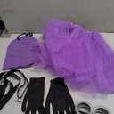 WISHTEN Halloween Costume for Adult Women,Goggles/Yellow Beanie/Blue Dress/Suspenders/Gloves Halloween Costume Accessories (Purple)