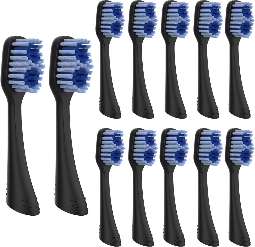 10 Replacement Toothbrush Heads Compatible with Oral-B Clic (Black)