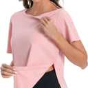 Post Shoulder Surgery Shirts for Women,Cuff Tear Away Top After Rotator Cuff Shirts Chemo Port Adaptive Clothing, L