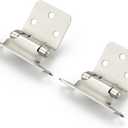 Ravinte 50 Pack (25 Pairs) 1/2 inch Overlay (Variable) Cabinet Hinges, Self-Closing Semi-Concealed Face Mount, Satin Nickel Decorative Hardware with Door Bumpers for Kitchen & Cupboard Doors, Silver