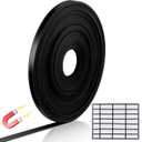 Tellegloww Black Magnetic Tape Roll Thin Strips, 1/4 inch x 25 feet Magnetic Board Dividers Whiteboard Graphic Decorative Tape Marking Line for Classroom Office Art Accessories