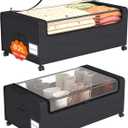 Webetop Under Bed Storage Containers with Wheels,12 inch Under the Bed Storage Bins with Clear Lid for Underneath Small Spaces Dorms, Blankets (2 Pack, 30.7"x17.3"x12") (Black)