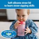 Dr. Brown's Milestones Straw to 360 Convertible Toddler Training Cup Set, 10 oz/300 mL, Interchangeable Silicone Straw and 360 Lids, Pink Coral, BPA-Free, 9m+, 1-Pack