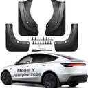 2026 Mud Flaps for Tesla Model Y Juniper Accessories Front and Rear ABS Mud Guards Set of 4, Includes All Hardware Installation Tools Accessories (Model Y Juniper 2025+)