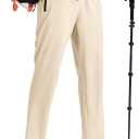 Mens Hiking Pants Lightweight Water Resistant Quick Dry Athletic Fit with Zipper Pockets for Outdoor Workout Travel (Yellow, XL)