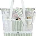 Bluboon Mesh Beach Tote Bag with Cooler Compartment Insulated Detachable Picnic Bag with Zipper and Pocket Pool Bag for Women