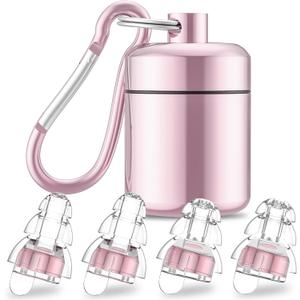 High Fidelity Concert Earplugs for Concerts MusiciansEarplugs for noise reduction24db Advanced Filter Technology Ear Protection for Music Festivals,DJ's, Nightclub, Drummers - 2 Pairs Pink