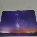 TECKNET Mouse Pad with Anti-fray Stitching, Waterproof Surface & Non-Slip Rubber Base with Stitched Edges Gaming Mouse Mat for LaptopCompatible with Laser and Optical Mice- Dark Purple Galaxy (10.6L x 8.2W inches)