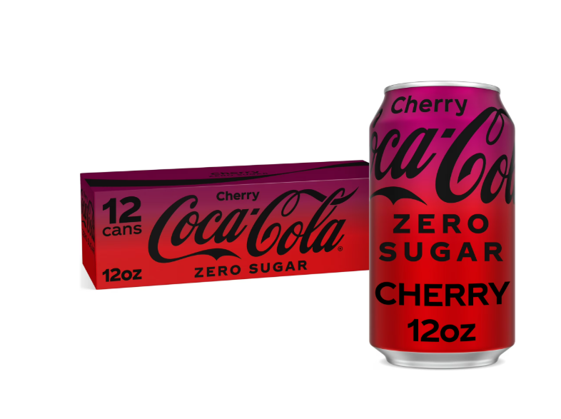 Coca-Cola Zero Sugar Cherry Soda Pop, 12 fl oz, 12 Pack Cans  EXP: 06/08/2026