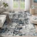 5x7 Area Rugs for Living Room, Washable Modern Abstract Large Area Rug Neutral Soft Non Slip Kids Rug Stain Resistant Indoor Carpet for Bedroom Nursery Dining Room Home Office(BlackGrey, 5'x7')