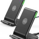 INIU Wireless Charger, [2-Pack] 15W Fast Wireless Charging Stand with Sleep-Friendly Adaptive Light Compatible with iPhone 17 16 15 14 13 12 Pro Max Plus Samsung Galaxy S22 S21 Note 20 etc