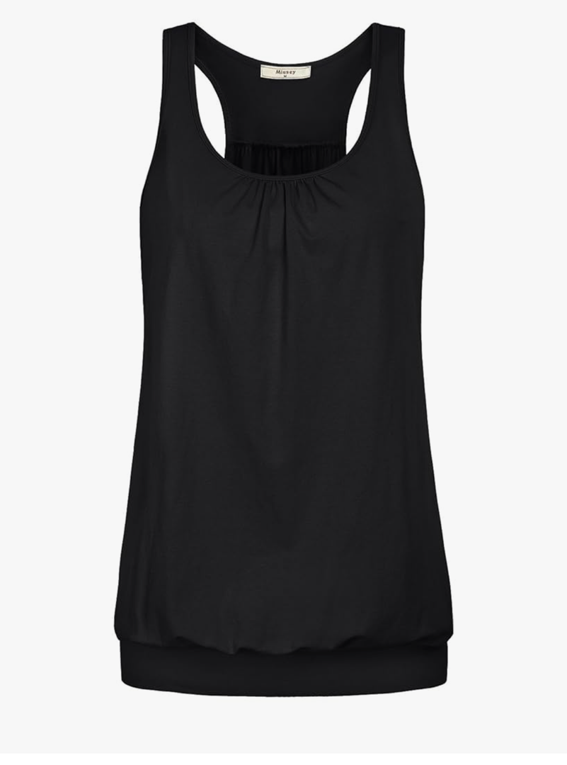 Miusey Womens Sleeveless Round Neck Loose Fit Racerback Yoga Tank Top, Size -XL