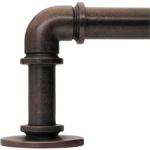 Bronze Curtain Rods 18 to 144 Inch, Industrial Curtain Rods,Adjustable Length,1 in Diameter Pipe,Wall or Ceiling Mounted,for Bedroom and Living Room(Antique Red Bronze 18 to 144)