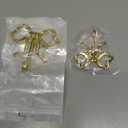 2 Pcs Coquette Gold Bow Wall Hooks Brass Wall Hooks Gold Bow Room Decor Hook for Coat Bath Towel Bathroom Kitchen Door Coffee Mugs Room Decorations (L+S) (L+S (3.66 x 3.54 x 0.79,2.6 x 2.6 x 0.67))