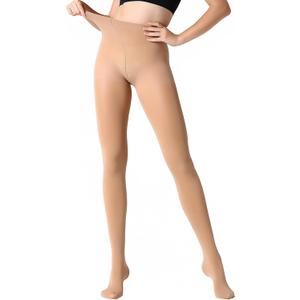 MANZI Run Resistant Control Top Panty Hose Opaque Tights (L)