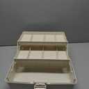 TERGOO 14in 3-Layer Multipurpose Craft Organizers and Storage with Adjustable Dividers, Portable Tackle Box, Folding Art & Craft Case for Medicine, Tool, Sewing Organizer (White, X-Large)