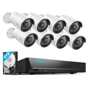 REOLINK 16CH 5MP Home Security Camera System, 8pcs Wired 5MP Outdoor PoE IP Cameras with Person Vehicle Detection, 4K 16CH NVR with 4TB HDD for 24-7 Recording, RLK16-410B8-5MP