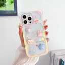 Roemary 3D Cartoon Case for iPhone 16 Pro with Wrist,Rainbow Bunny Case for Girls Women,Girly Design TPU Soft Bumper Protective Cover(3D Wrist)