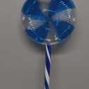 Ganeen 8 Pack 25.6" Lollipop Christmas Pathway Lights Outdoor Candy Pathway Markers Christmas Decorations with 8 Lighting Mode String Lights Plugin for Yard Lawn Walkway(Blue)