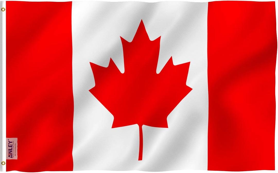 Anley Fly Breeze 3x5 Foot Canada Flag - Vivid Color and Fade proof - Canvas Header and Double Stitched - Canadian National Flags Polyester with Brass Grommets 3 X 5 Ft