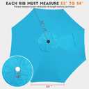 Blissun 9ft Patio Umbrella Replacement Canopy, Market Umbrella Top, Outdoor Table Umbrella Canopy for 8 Ribs, Canopy Only