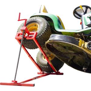 Mower Lift - 880lb Capacity Lawn Mower Lift Jack - Telescopic Maintenance Jack for Mowers and Tractors - Riding Mower Accessories by Stalwart (Red) Mower Lift - 880lb Capacity Lawn Mower Lift Jack - Telescopic Maintenance Jack for Mowers and Tractors - Riding Mower Accessories by Stalwart (Red)