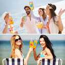 Jingmore 20 Pcs Hawaiian Plastic Cups with Lids and Straws 14 oz Reusable Tropical Drinking Reusable Cups Clear Luau Party Supplies Plastic Tumbler with Lid and Straw for Summer Beach Party Supplies