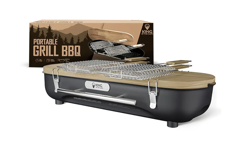 Portable Charcoal Grill - Tabletop Barbecue For Outdoor Cooking - Outdoor Travel Portable BBQ Grill For Camping - Mini Charcoal Grill For Camping Cooking