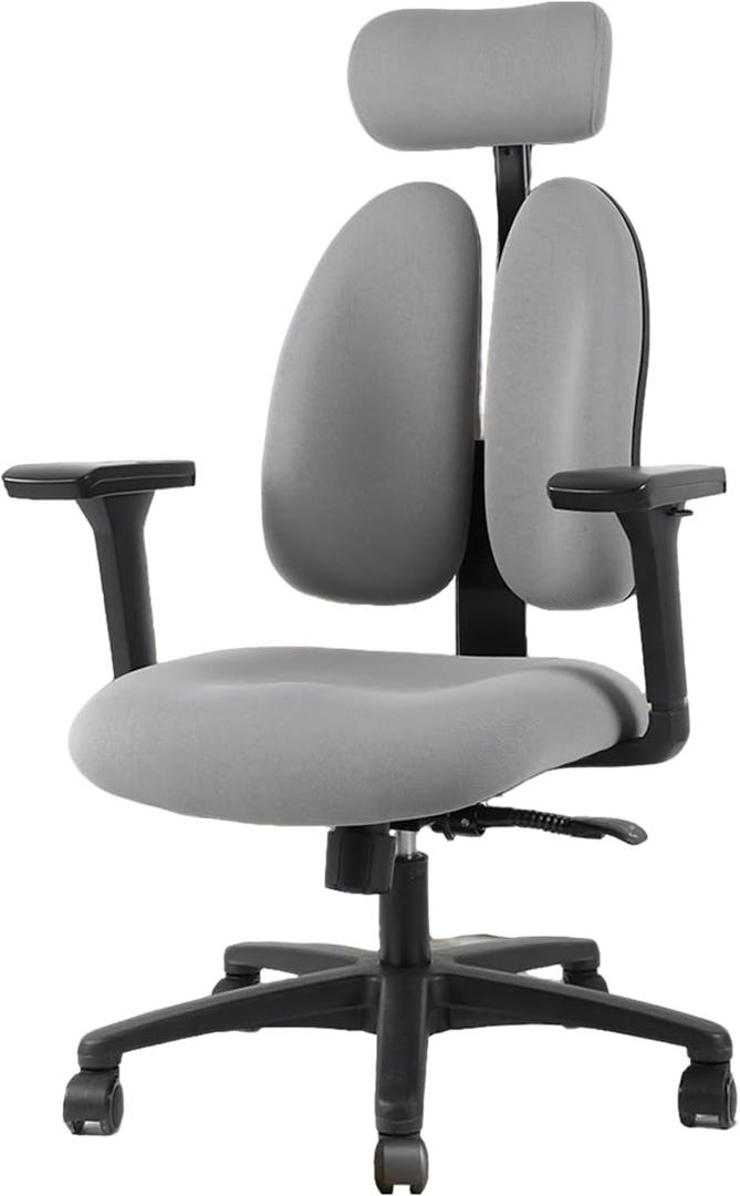 Ergonomic Home Office Chair with Lumbar Support, high Back pc Chair, Comfortable Small Office Chair for Work, Study and Gaming (Plus Gray)