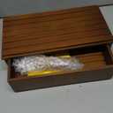 Wooden Challenge Coin Display Case with Clear Cover - Medium Military Coin Display Case Holds 40 Coins on Top & 50 in the Storage Drawer - Versatile Coin Stand Holder & Poker Chip Display Case  Brown