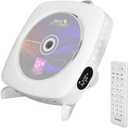 CD Player, Bluetooth HiFi Speaker, USB Flash Player, AUX line-in Audio Boombox, FM Radio, Portable, Wall Mountable and Desk Stand, with Remote Control