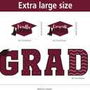 Tatuo 11 Pcs Graduation Yard Sign Decorations Class of 2026 Congrats Graduation Lawn Signs Grad Yard with 23 Stakes for High School College Outdoor Party Supplies(Maroon,Simple Style)