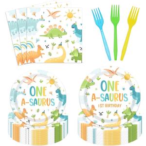 Dinosaur 1st Birthday Party Tableware Party Decorations for Boys