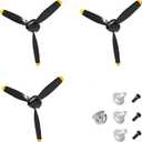 3 Sets Rc Plane 3-Blade Propeller with Propeller Savers and one Adapters for VOLANTEXRC 761-11 761-12 761-13 P40 BF109 Airplane