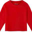 Baby Todder Rash Guard Shirts SPF Long Sleeve Swim Shirts Sun Protection Rashguard Swimwear for Baby Boys Girls (Red)