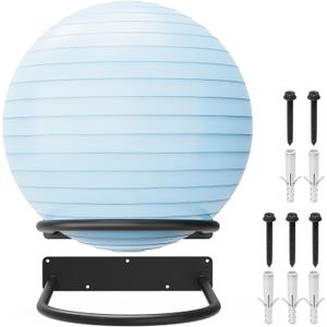 Yoga Ball Holder, Large Exercise Ball wall Mount, Storage Rack Compatible with 12 to 26 Inch Fitness Balls, for Commercial Gym, Home Gym, Physical Therapy & Storage Room