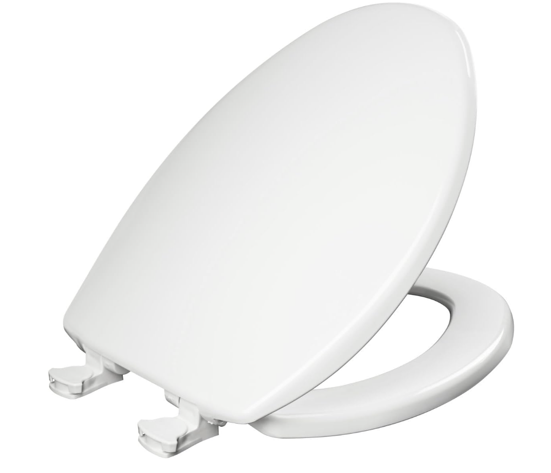 Bemis 730EC Toilet Seat, Removes for Easy Cleaning, Durable Plastic, Made in USA, Round, White