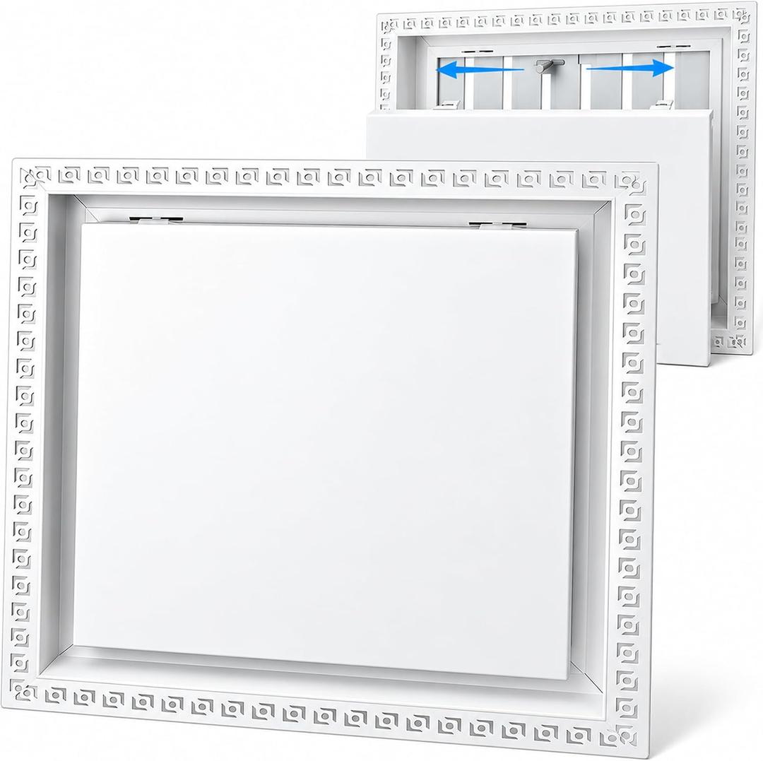 14x14 Flush Wall Vent Cover, Manual Adjustable Damper, Metal Framed Ac Vent