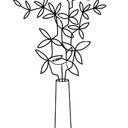 HD 16.2inc Palm Leaf In Glass Vase