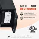 Gleamz Motion Sensor Outdoor Lights with GFCI Outlet, Dusk to Dawn Outdoor Lighting with Tempered Glass, Waterproof Anti-Rust Aluminum Outside Lights for House, Adjustable Sensitivity & Brightness