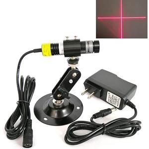 Red Cross Line Light Cross Hair Module Generator Projector Placement Position Guide for Wood Stone Screen Printing Heat Press Cloth Fabric Cutting Alignment (+AC-DC adpter+Holder, Red Cross)