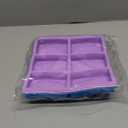 SJ Silicone Soap Molds 3 Packs, Rectangle Soap Molds for Soap Making, 6 Cavity Mold for Homemade Craft Soap Mold, Jelly, Chocolate & Ice Cube Trays(Blue, Purple & Pink)