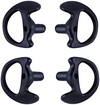 Replacement Earmold Earbud Earplug for M0torola Kenwood Two-Way Radio Air Acoustic Coil Tube Audio Kits (Black, Medium)