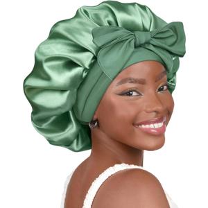 YANIBEST Adjustable Satin Bonnet for Sleeping Women Double Layer Hair Wrap Reduce Friction Prevent Frizz Natural Curly Hair, One size